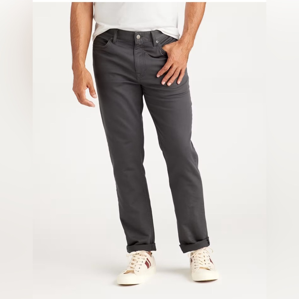 Quince Mens Comfort Stretch Traveler 5-Pocket Pants Dark Charcoal Gray 36x30 NWT